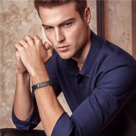 Personalized Christian Bracelet Inspirational Bible Verse Quote Wristband Gift W - Picture 3 of 7